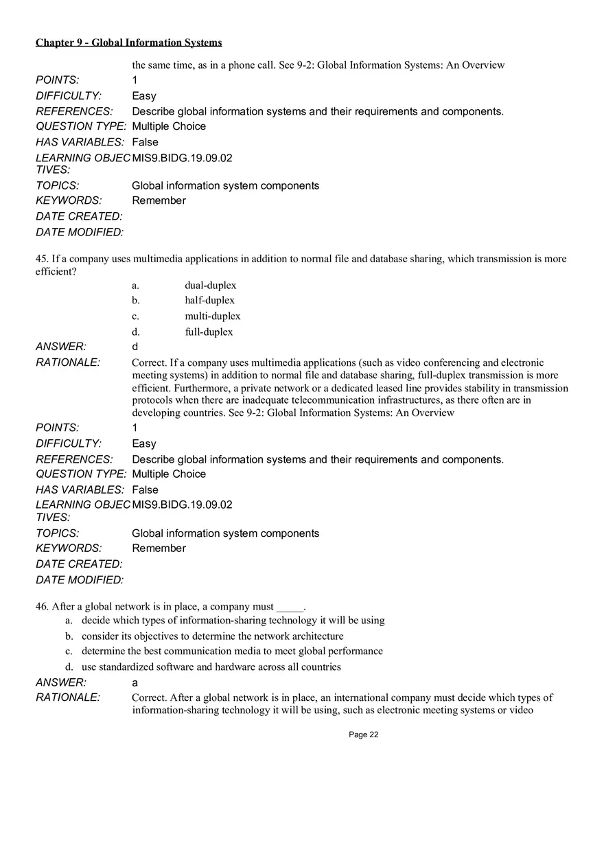Chapter 9 Global Information Systems Answers - Page 15