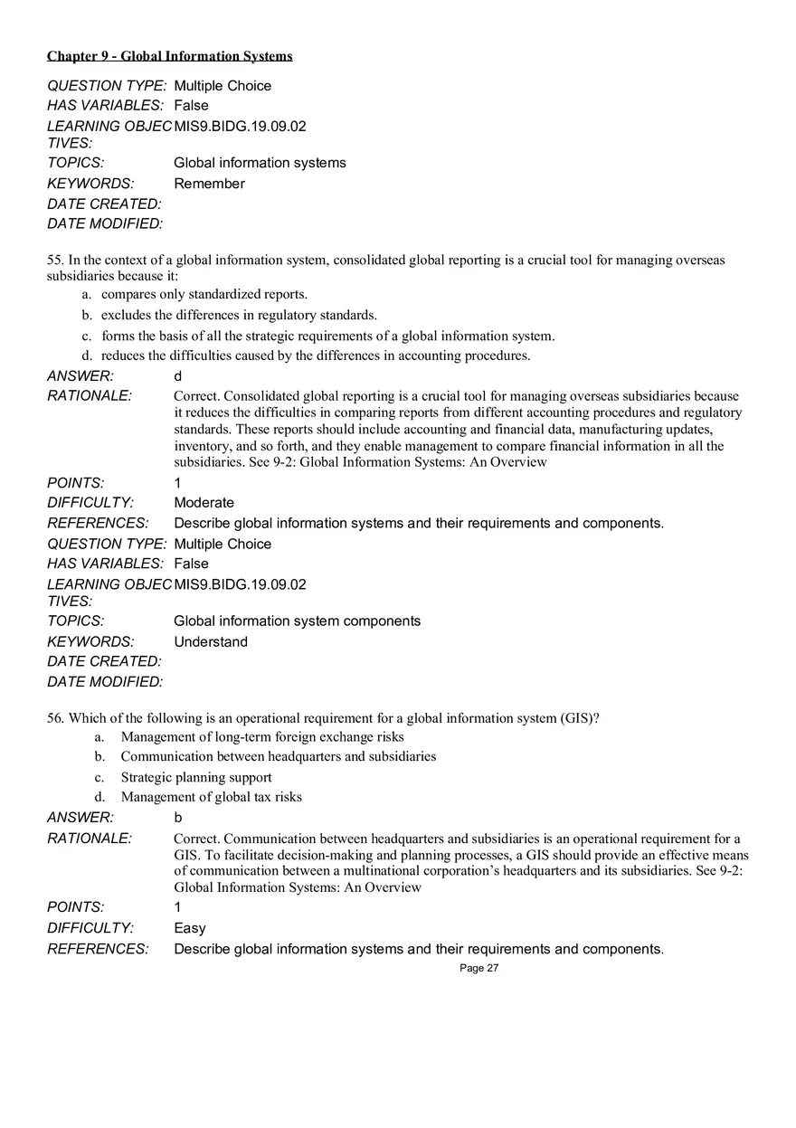 Chapter 9 Global Information Systems Answers - Page 20