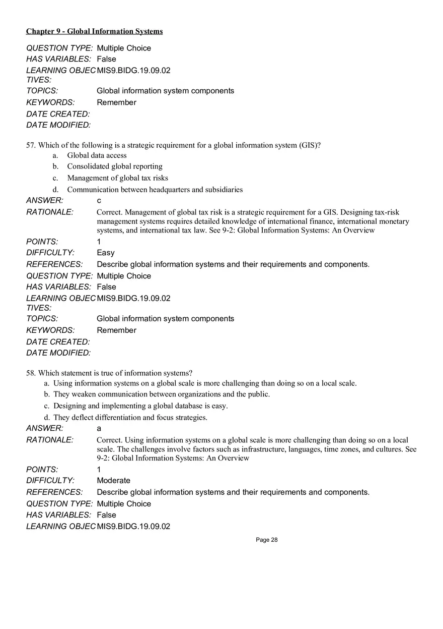Chapter 9 Global Information Systems Answers - Page 21