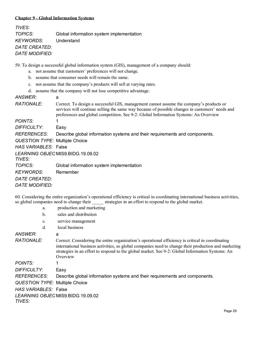 Chapter 9 Global Information Systems Answers - Page 22