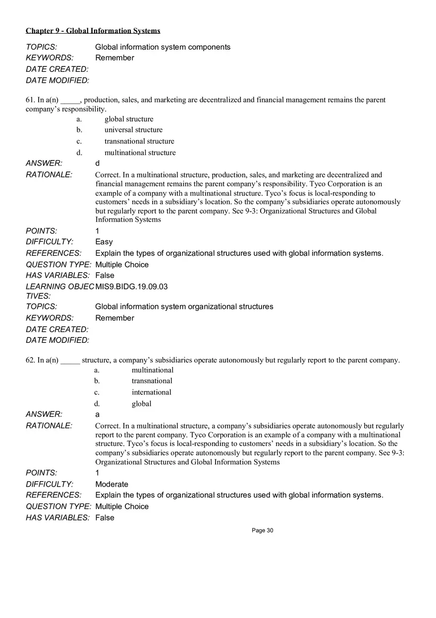 Chapter 9 Global Information Systems Answers - Page 23