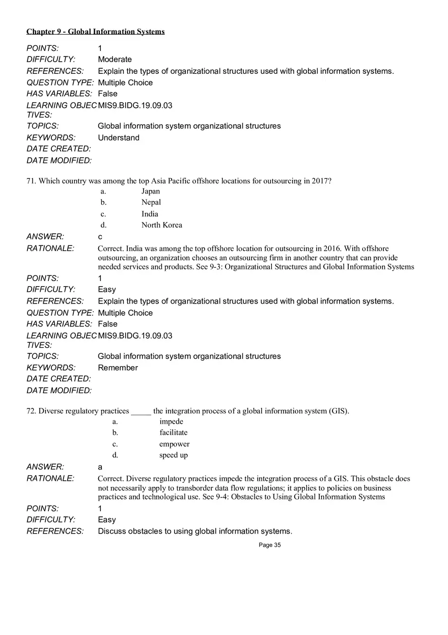Chapter 9 Global Information Systems Answers - Page 29