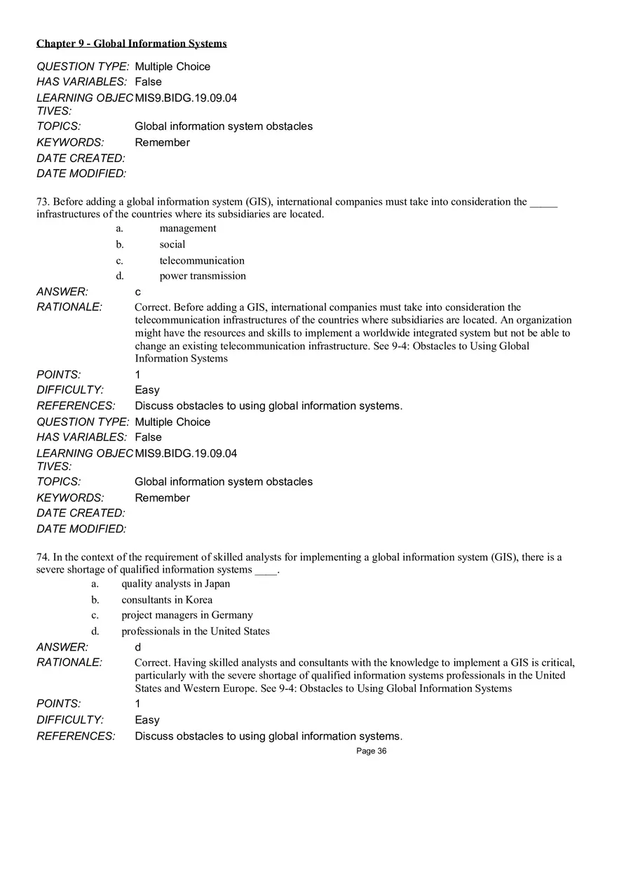 Chapter 9 Global Information Systems Answers - Page 30