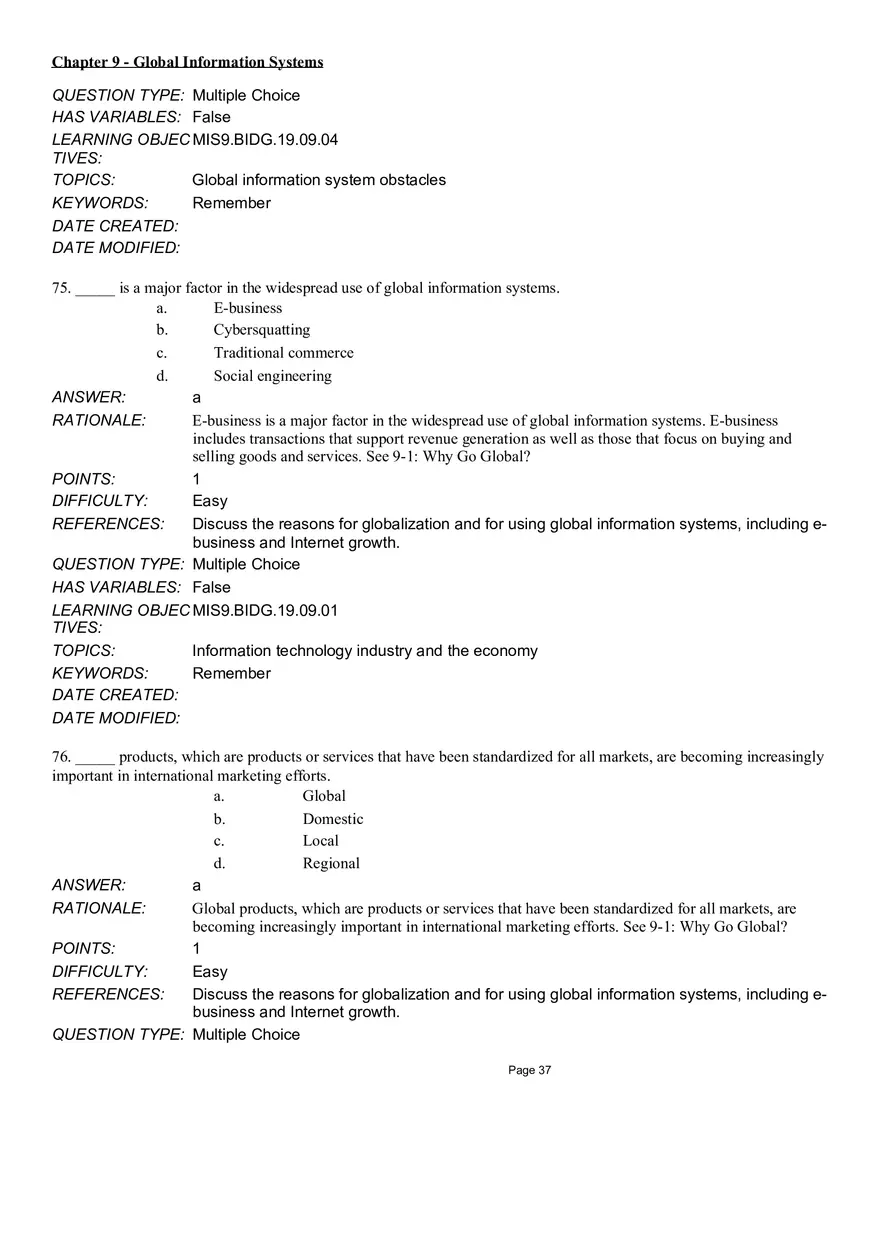 Chapter 9 Global Information Systems Answers - Page 31