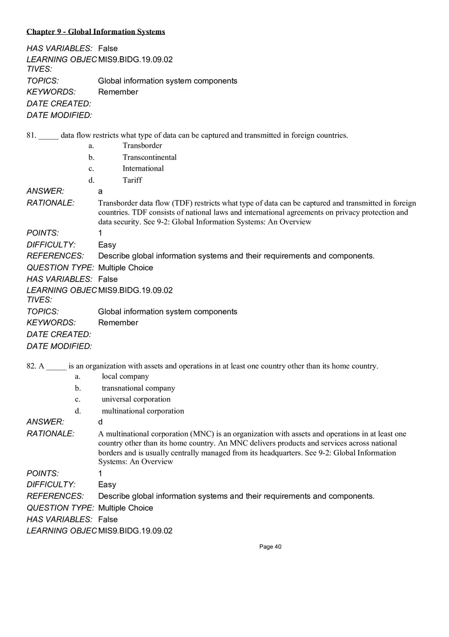 Chapter 9 Global Information Systems Answers - Page 34