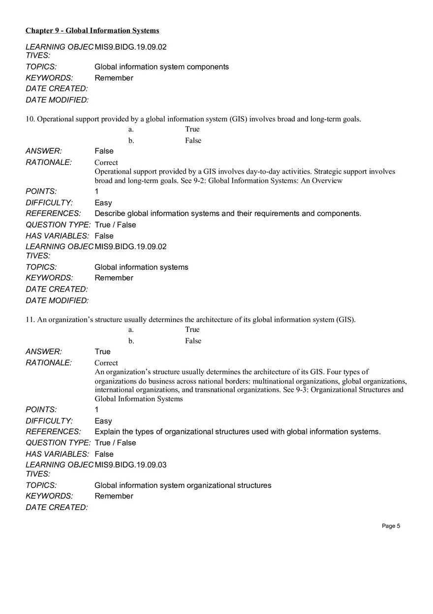 Chapter 9 Global Information Systems Answers - Page 35