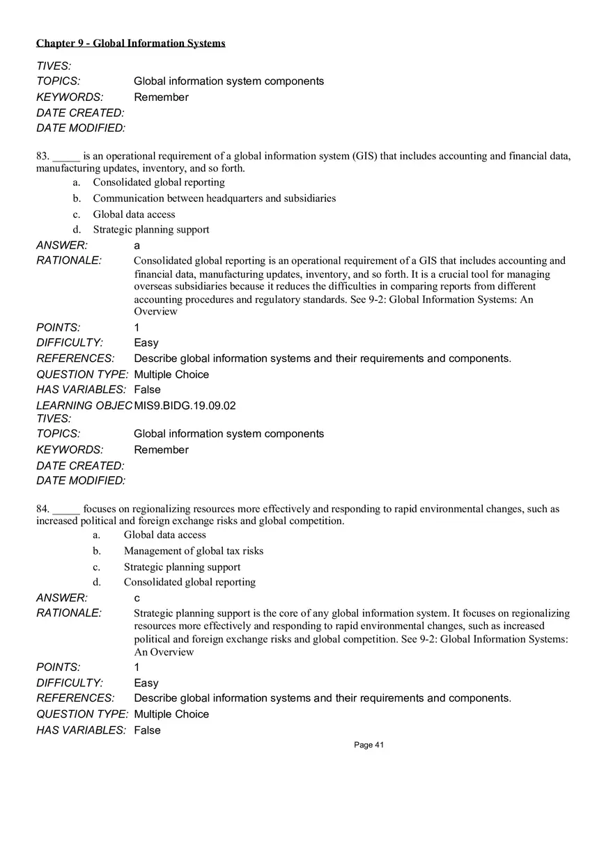 Chapter 9 Global Information Systems Answers - Page 36