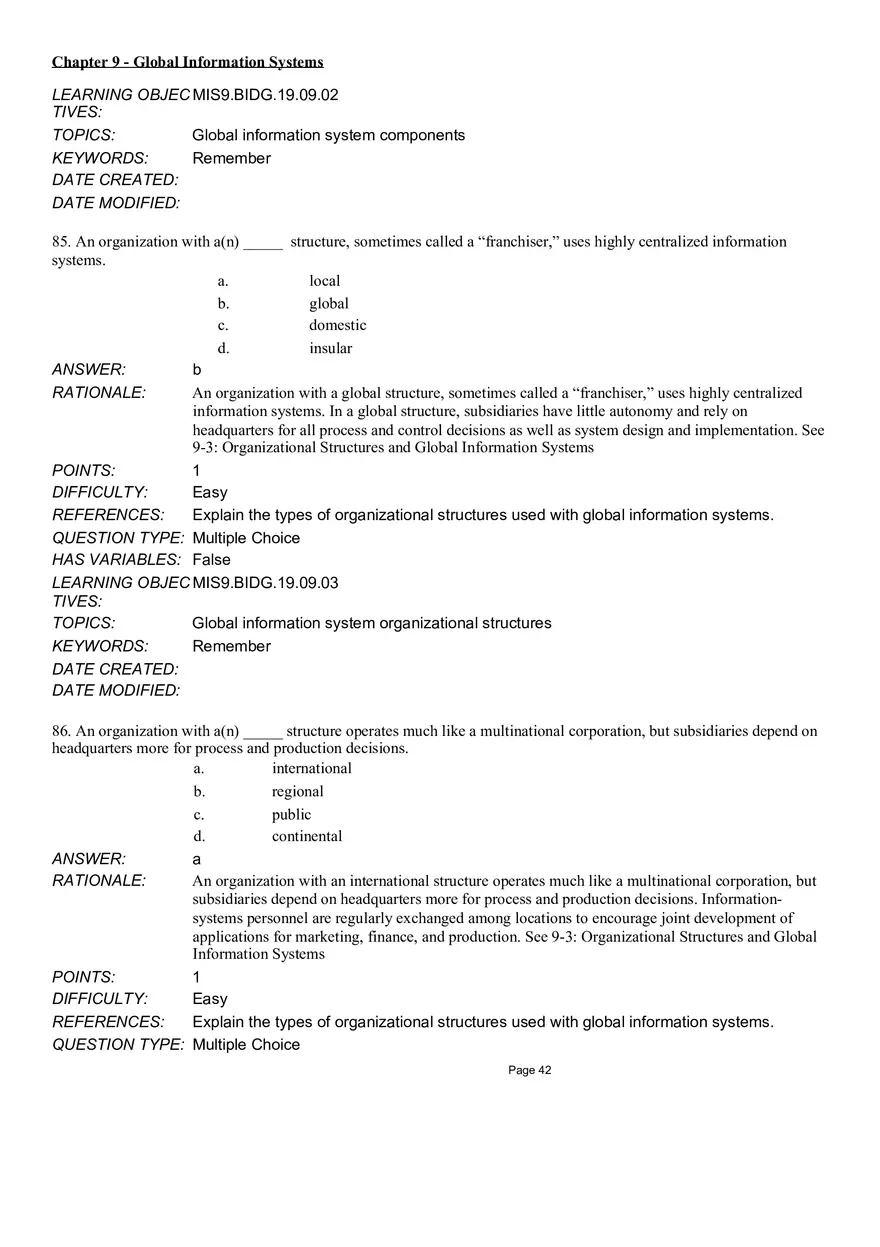 Chapter 9 Global Information Systems Answers - Page 37