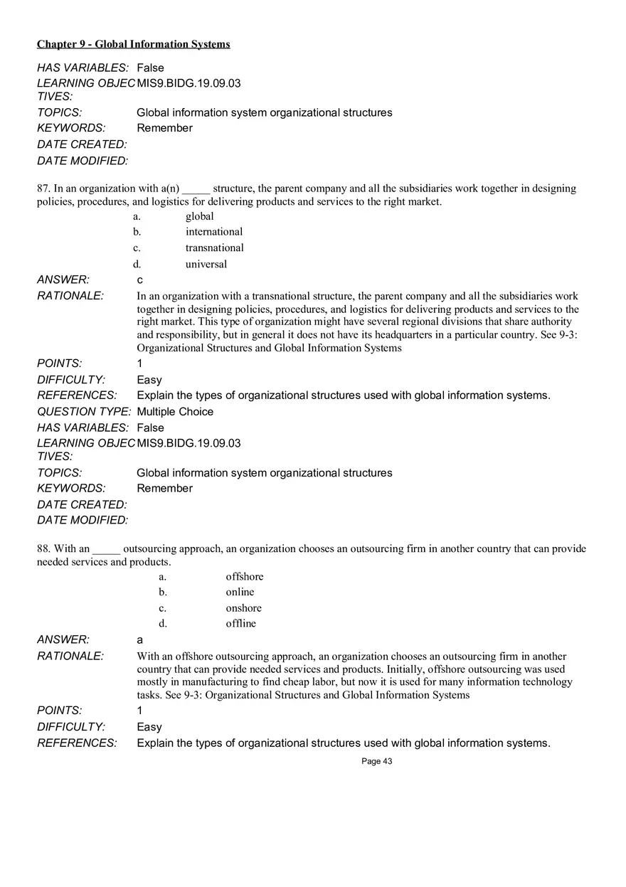 Chapter 9 Global Information Systems Answers - Page 38