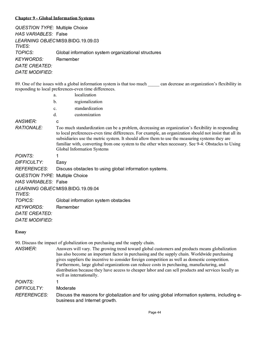 Chapter 9 Global Information Systems Answers - Page 39