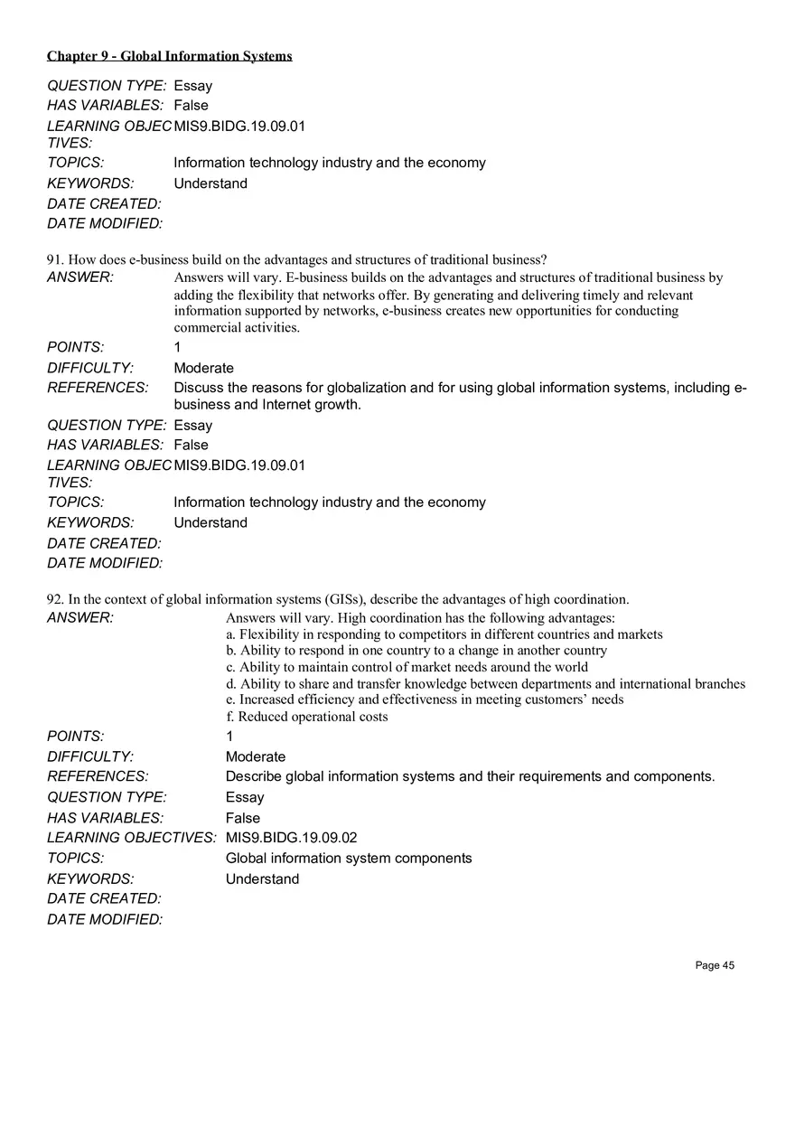 Chapter 9 Global Information Systems Answers - Page 40