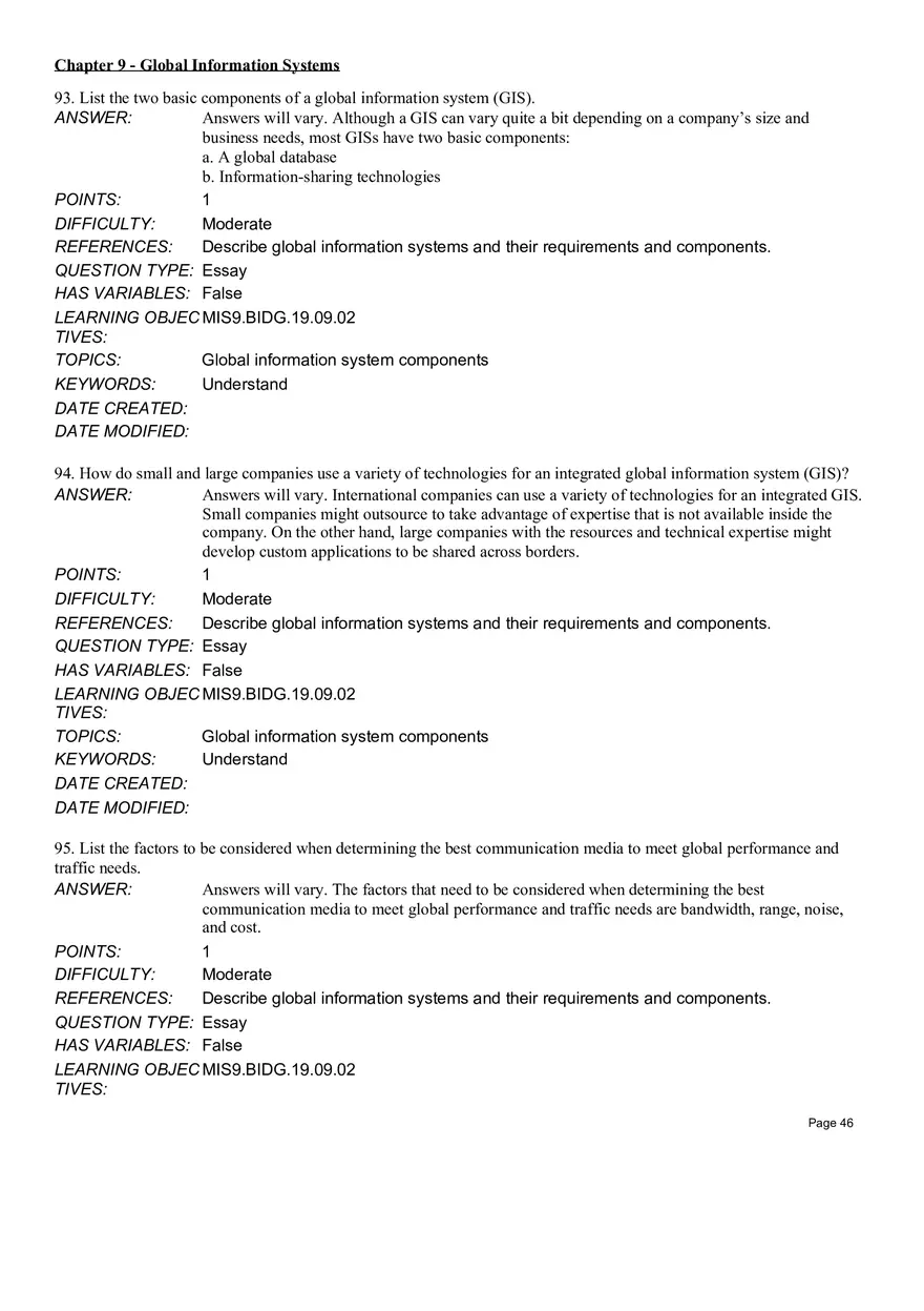 Chapter 9 Global Information Systems Answers - Page 41