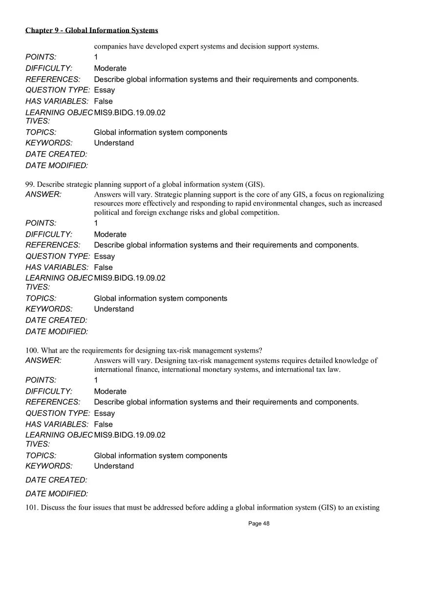 Chapter 9 Global Information Systems Answers - Page 43