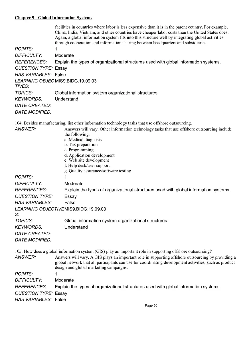 Chapter 9 Global Information Systems Answers - Page 45