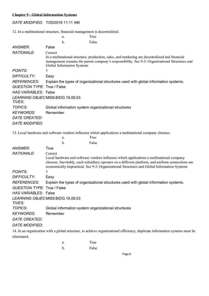 Chapter 9 Global Information Systems Answers - Page 46