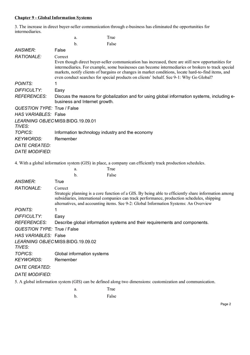 Chapter 9 Global Information Systems Answers - Page 2
