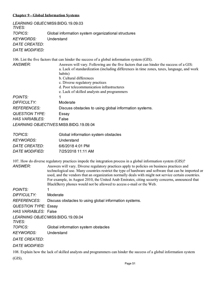 Chapter 9 Global Information Systems Answers - Page 47