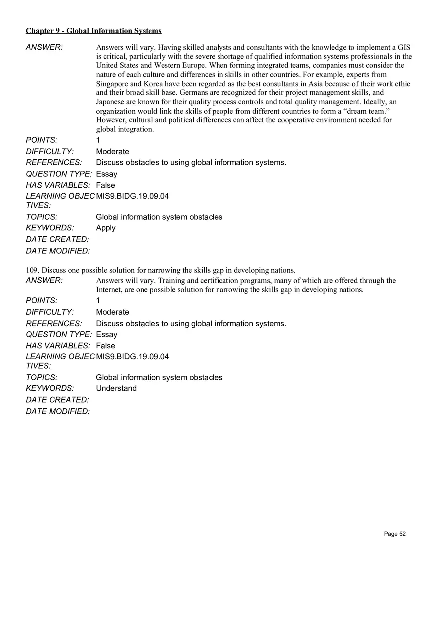 Chapter 9 Global Information Systems Answers - Page 48