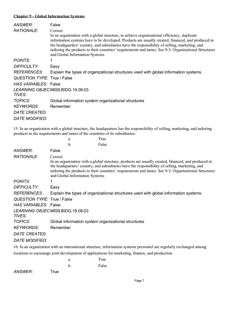 Chapter 9 Global Information Systems Answers - Page 49