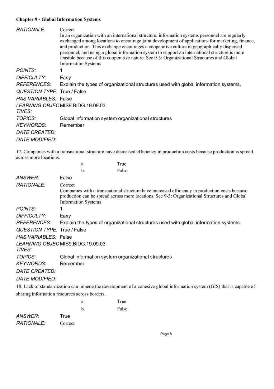 Chapter 9 Global Information Systems Answers - Page 50