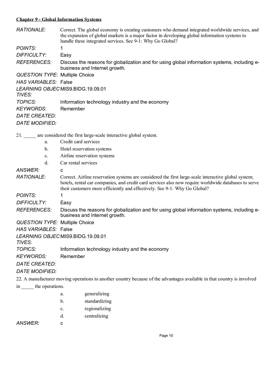 Chapter 9 Global Information Systems Answers - Page 52