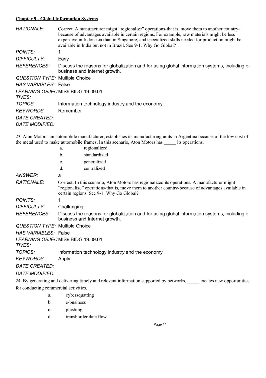 Chapter 9 Global Information Systems Answers - Page 3