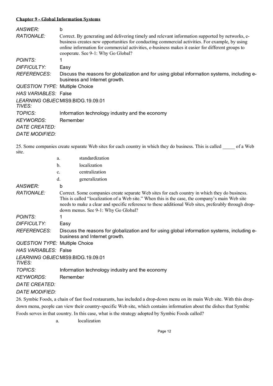 Chapter 9 Global Information Systems Answers - Page 4