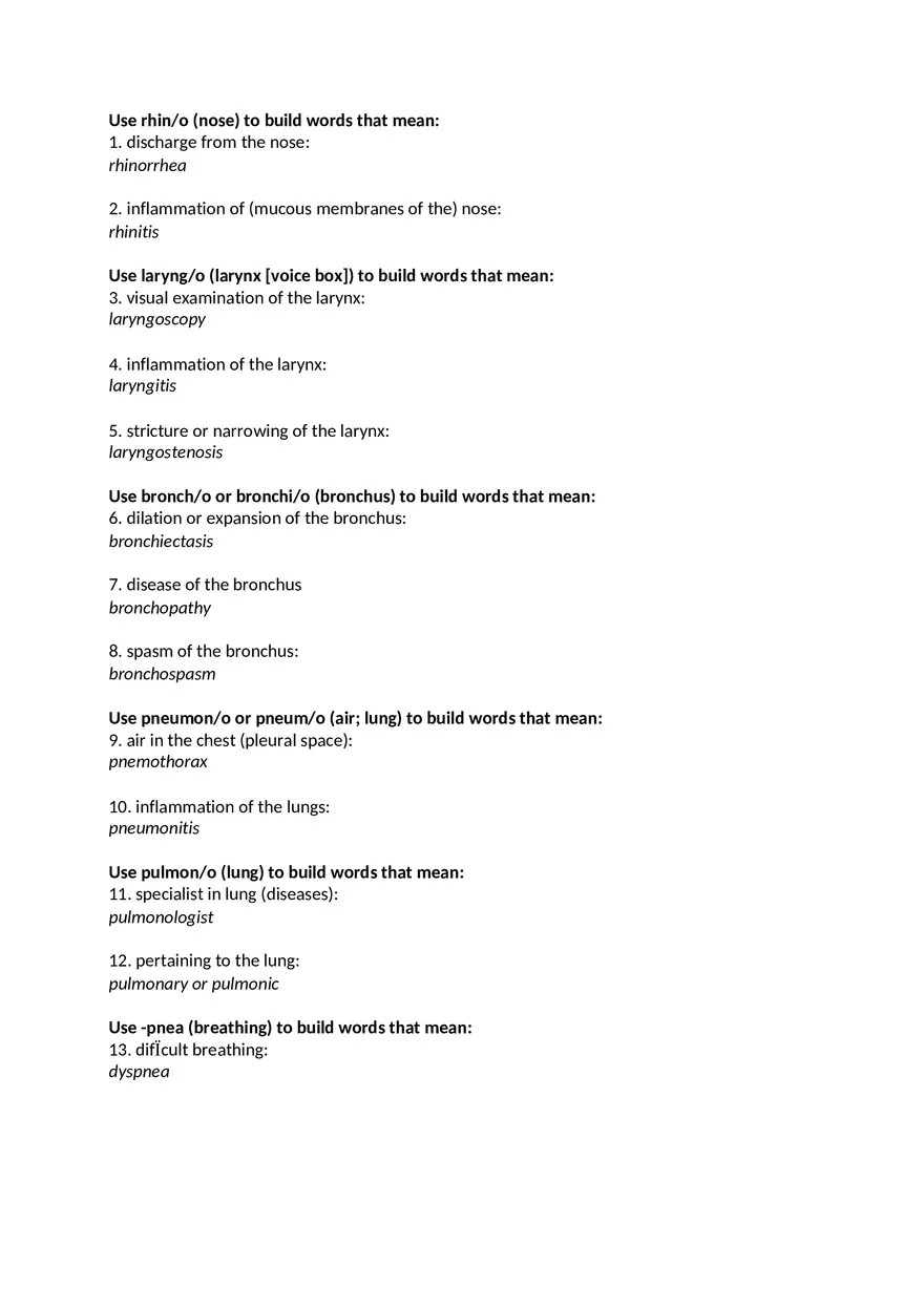 Medical Terminology Week 7 Assignment - Page 1