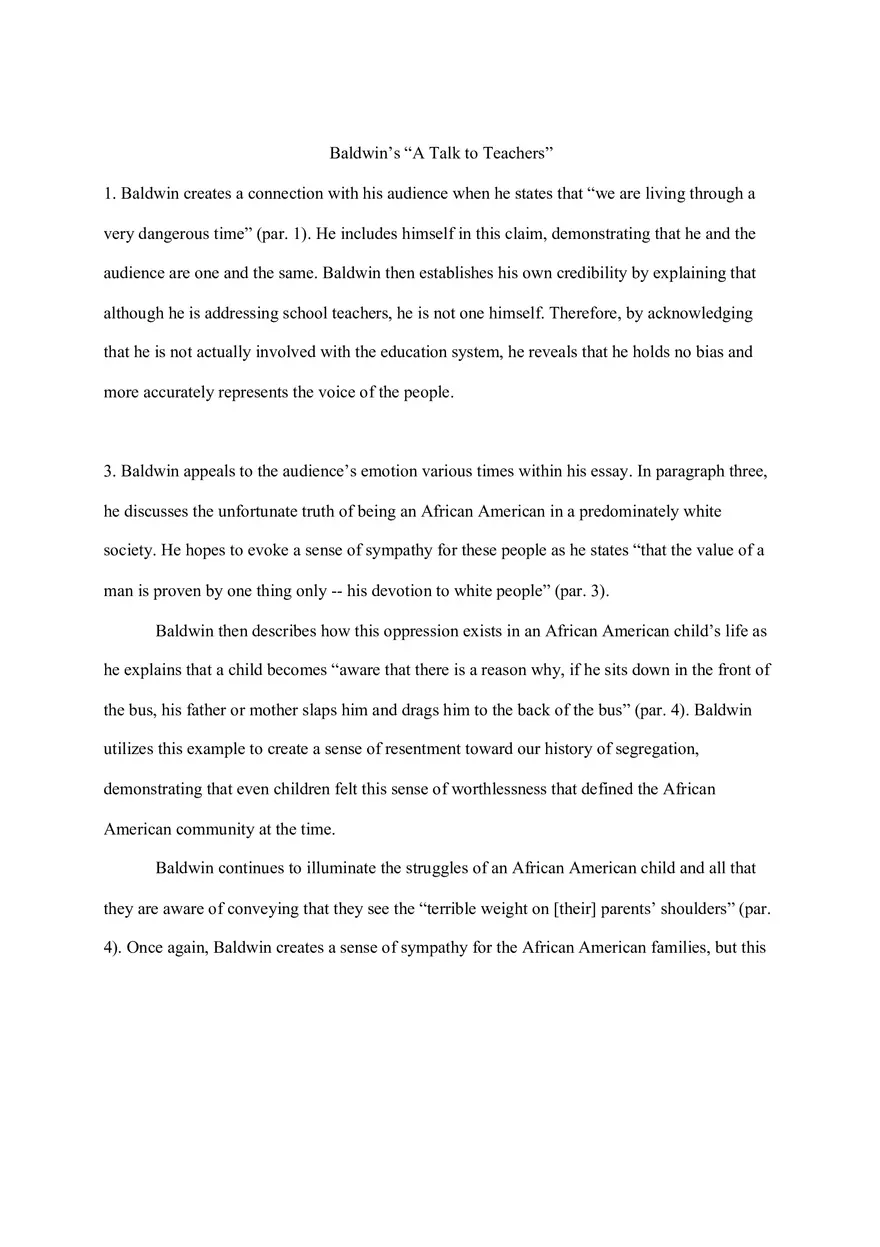 Baldwin’s A Talk to Teachers - Page 1