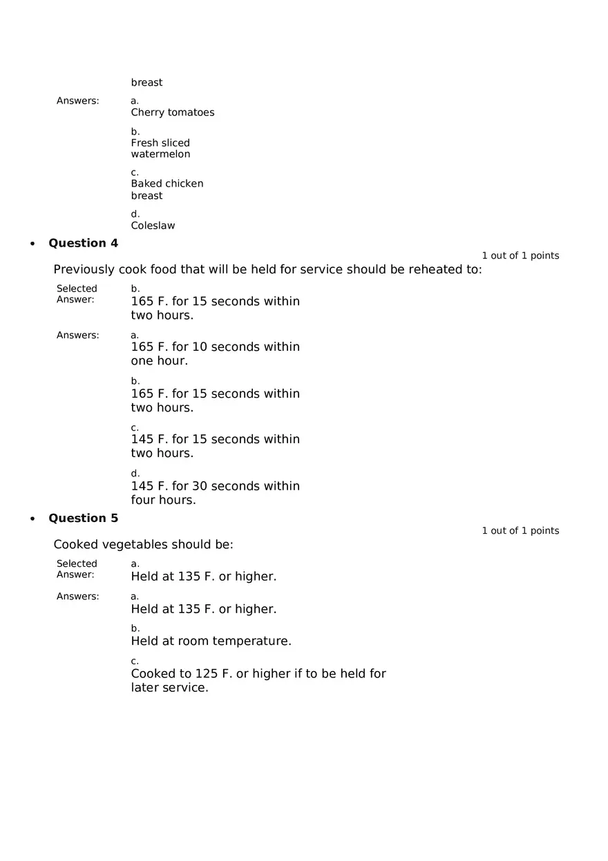 Servsafe Practice Exam Part 1 - Page 2