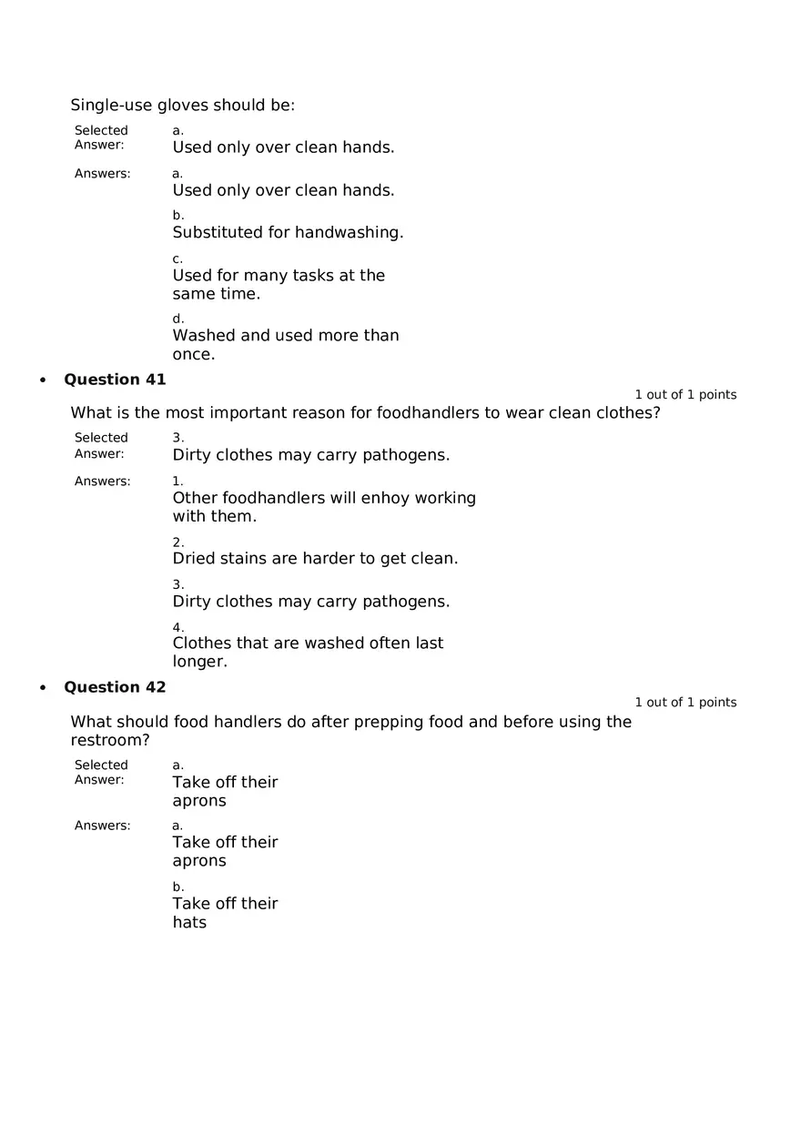 Servsafe Practice Exam Part 5 - Page 9