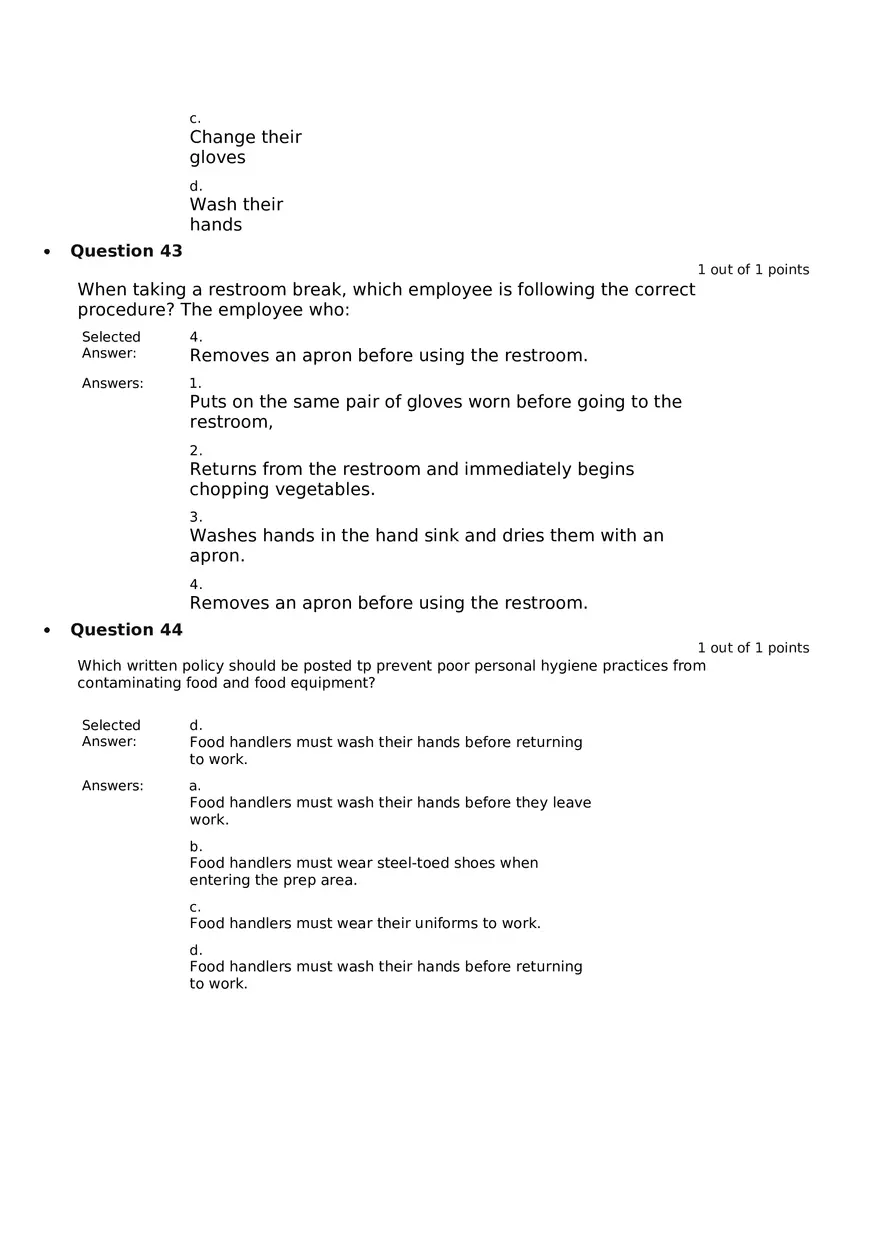 Servsafe Practice Exam Part 5 - Page 10