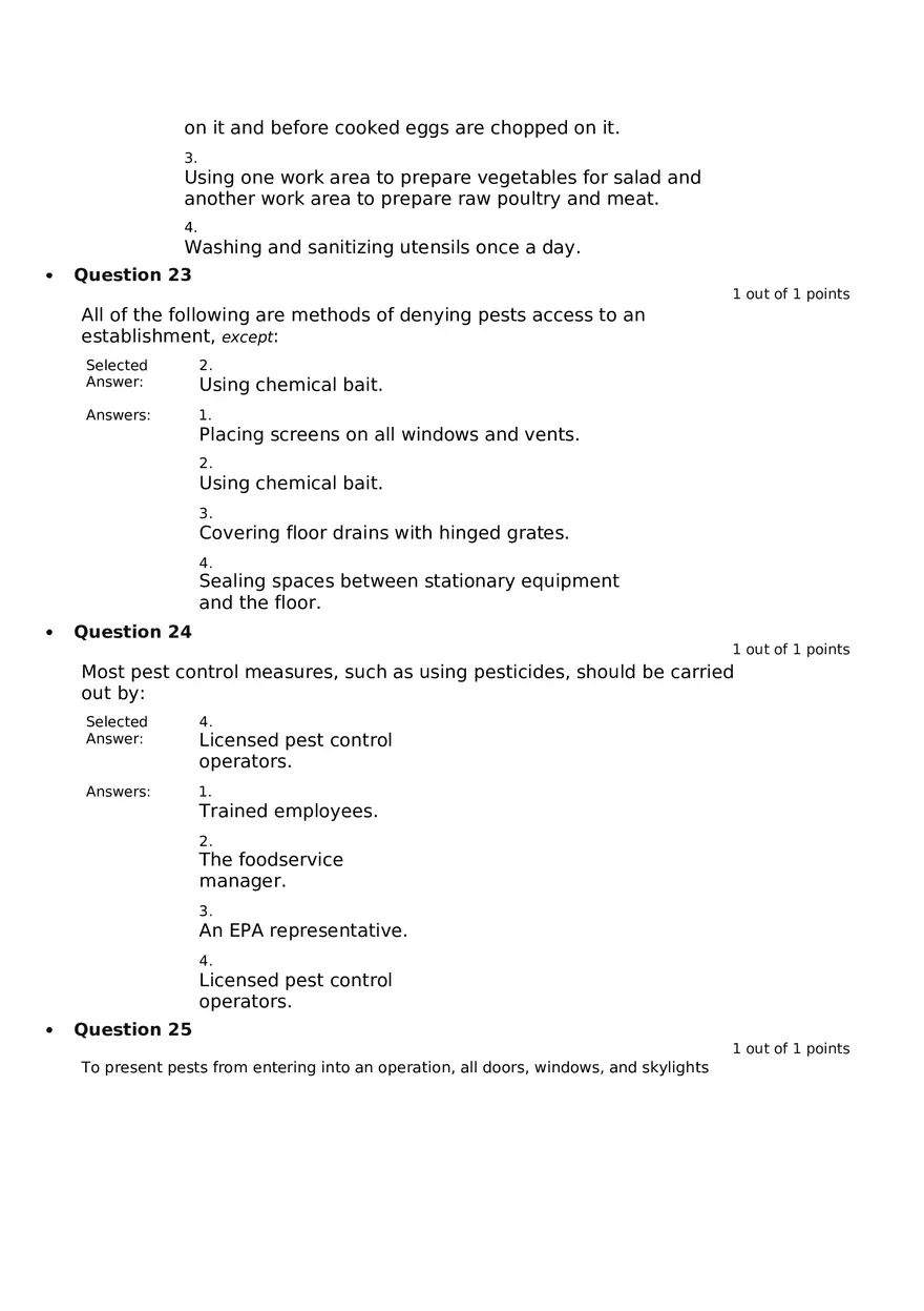 Servsafe Practice Exam Part 5 - Page 2