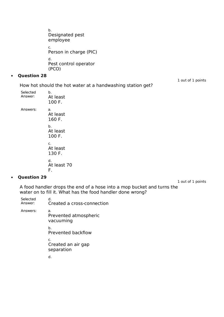 Servsafe Practice Exam Part 5 - Page 4