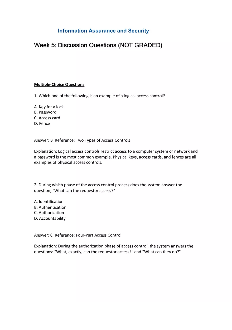 Information Assurance and Security Week 5 - Page 1