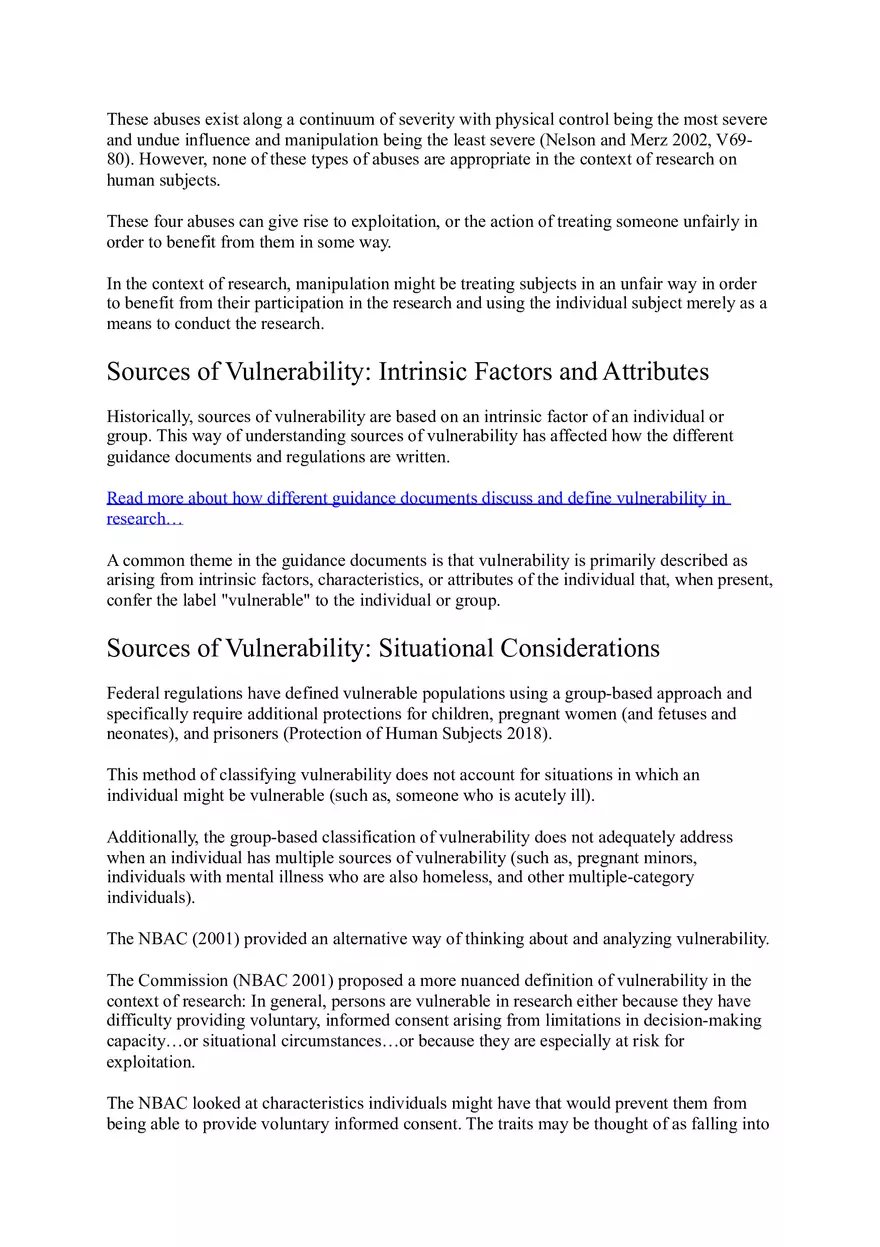 Populations in Research Requiring Additional Considerations and or Protections - Page 7