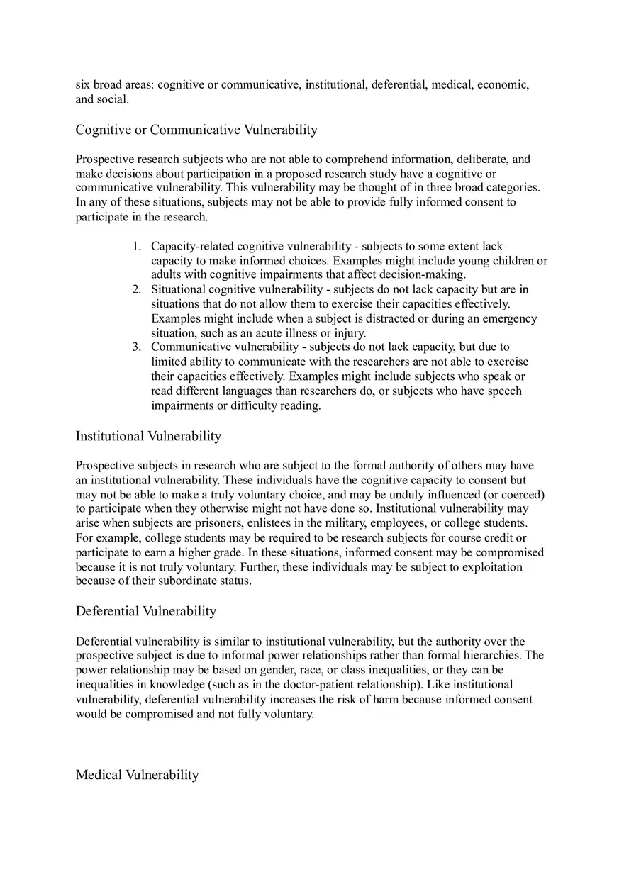 Populations in Research Requiring Additional Considerations and or Protections - Page 8