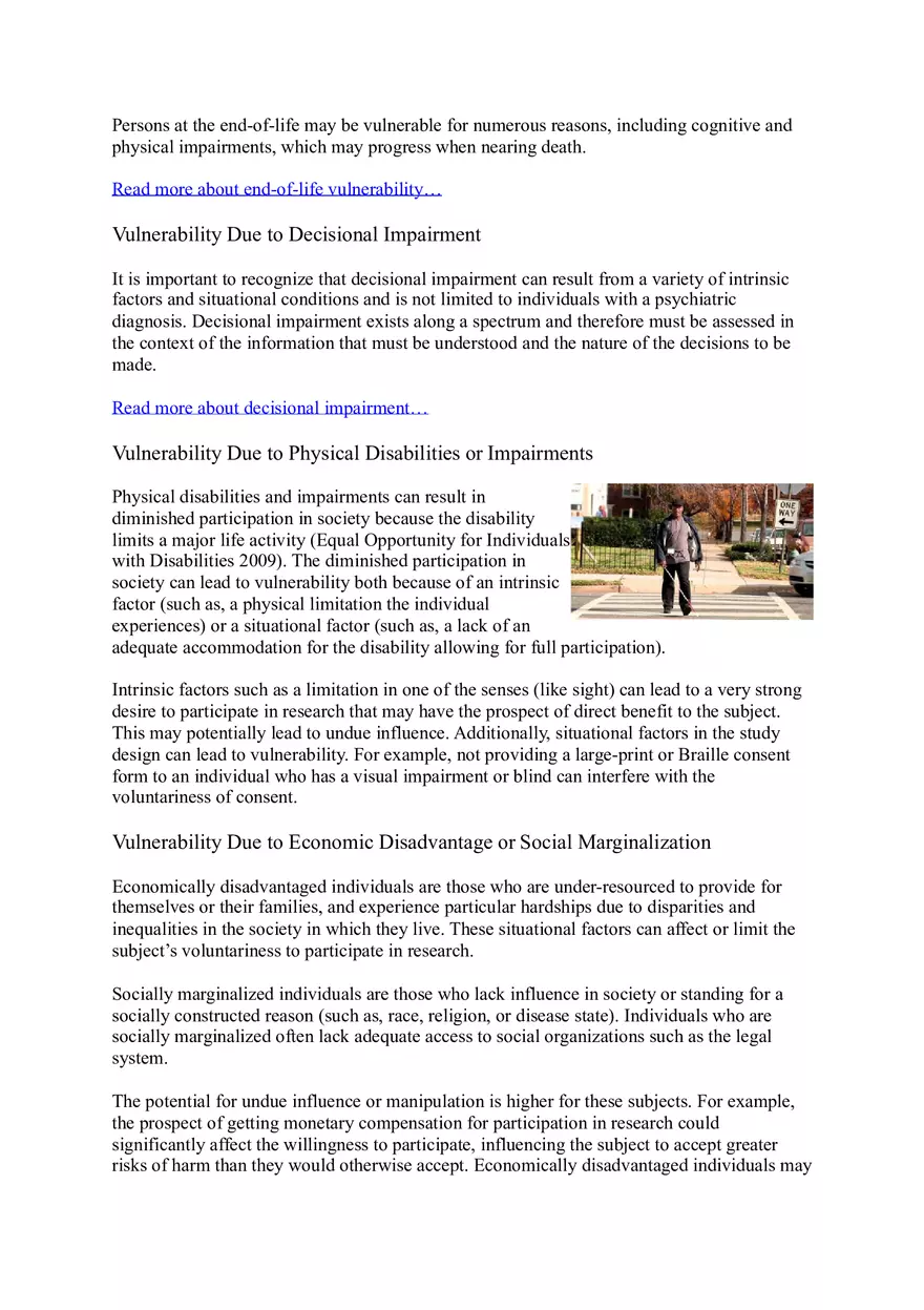 Populations in Research Requiring Additional Considerations and or Protections - Page 11