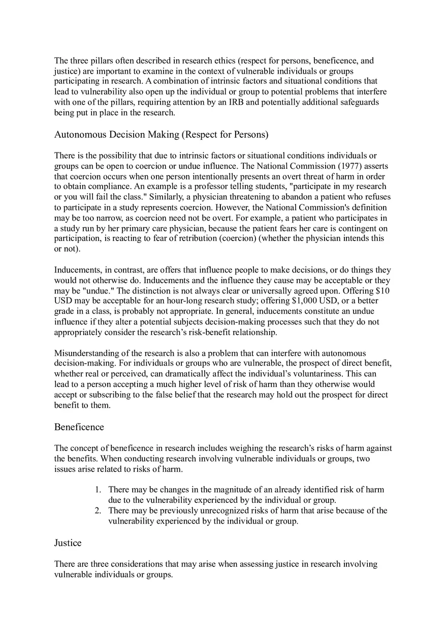 Populations in Research Requiring Additional Considerations and or Protections - Page 13