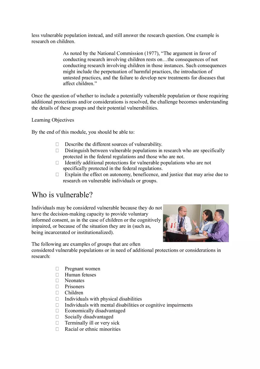 Populations in Research Requiring Additional Considerations and or Protections - Page 2