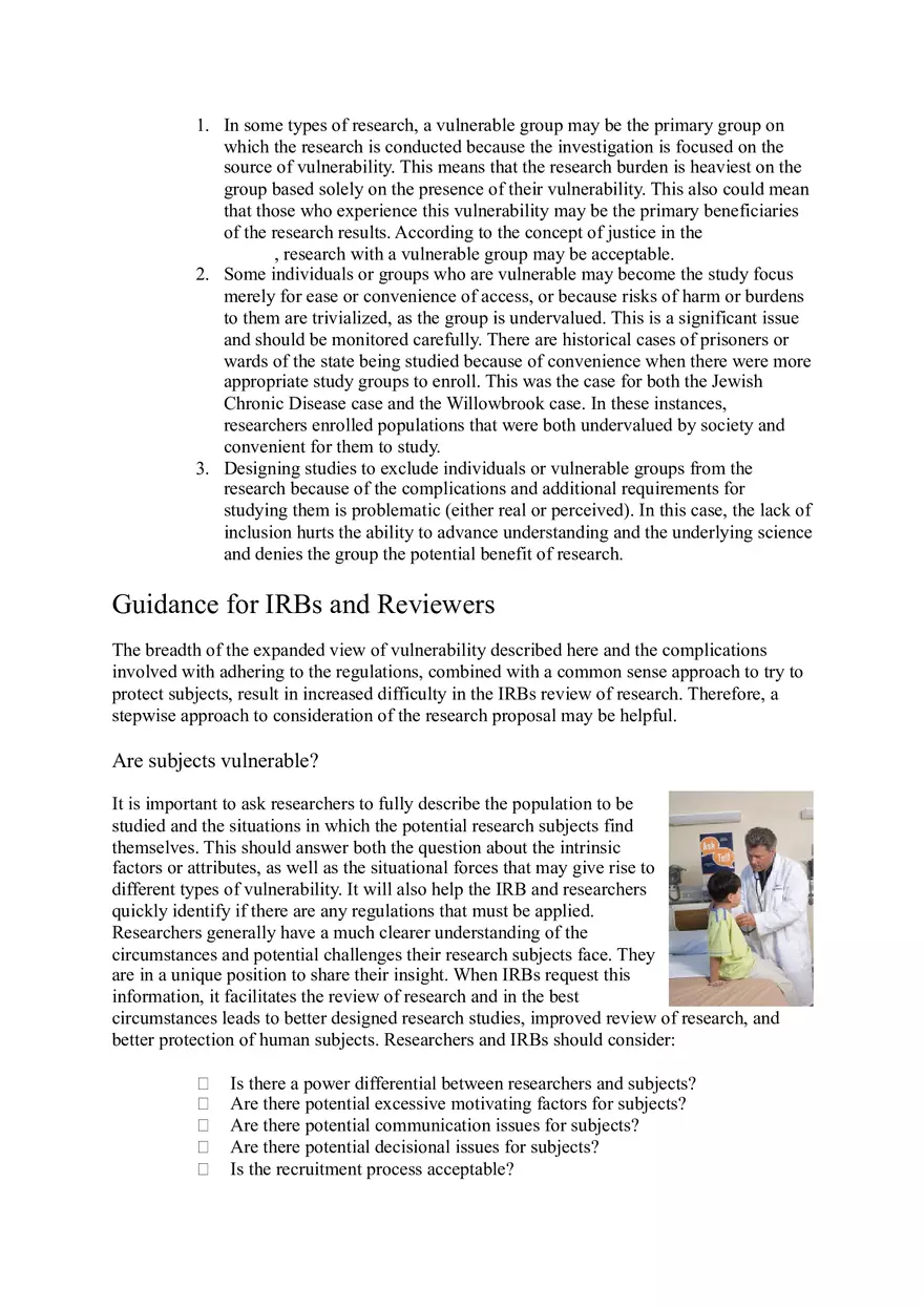 Populations in Research Requiring Additional Considerations and or Protections - Page 3