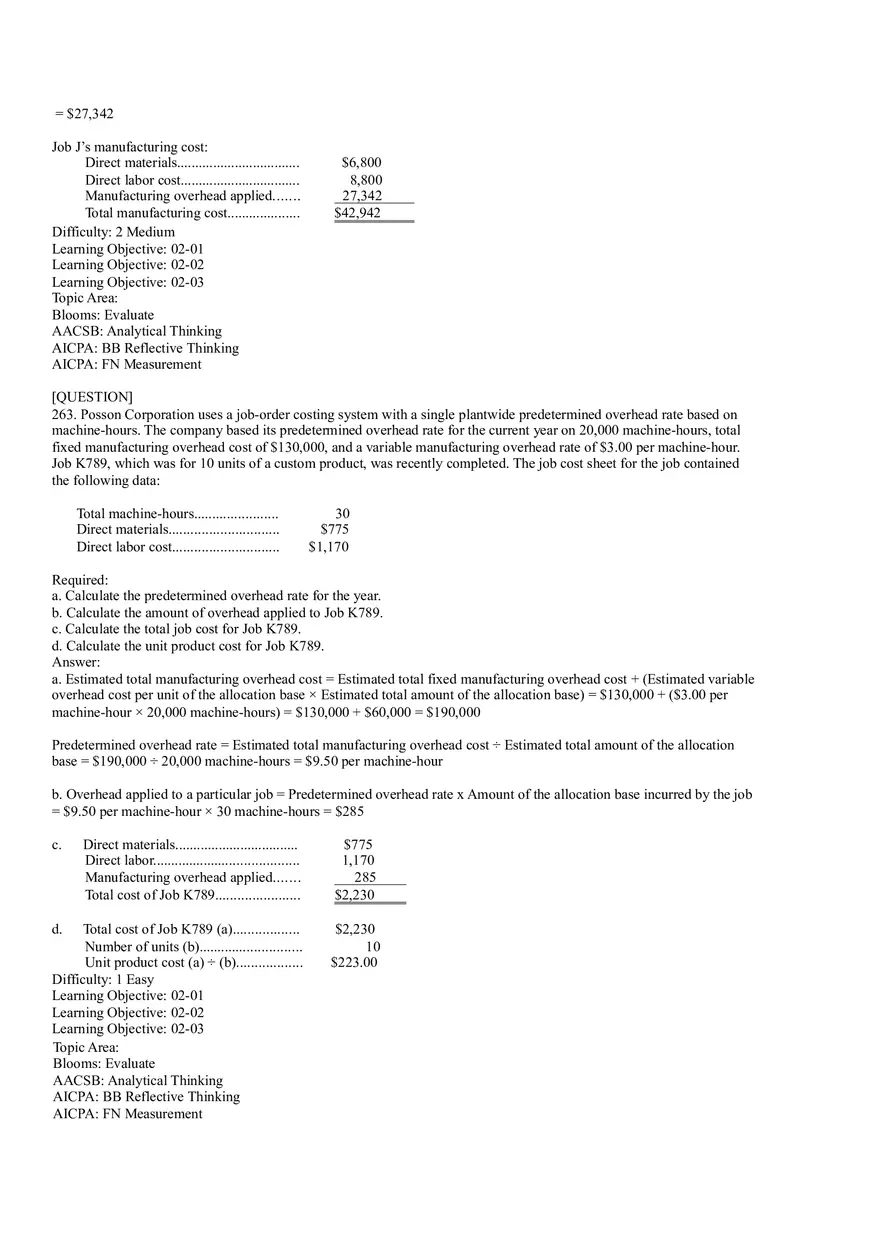 Ch2, Job-Order Costing Calculating Unit Product Costs Part 16 - Page 7