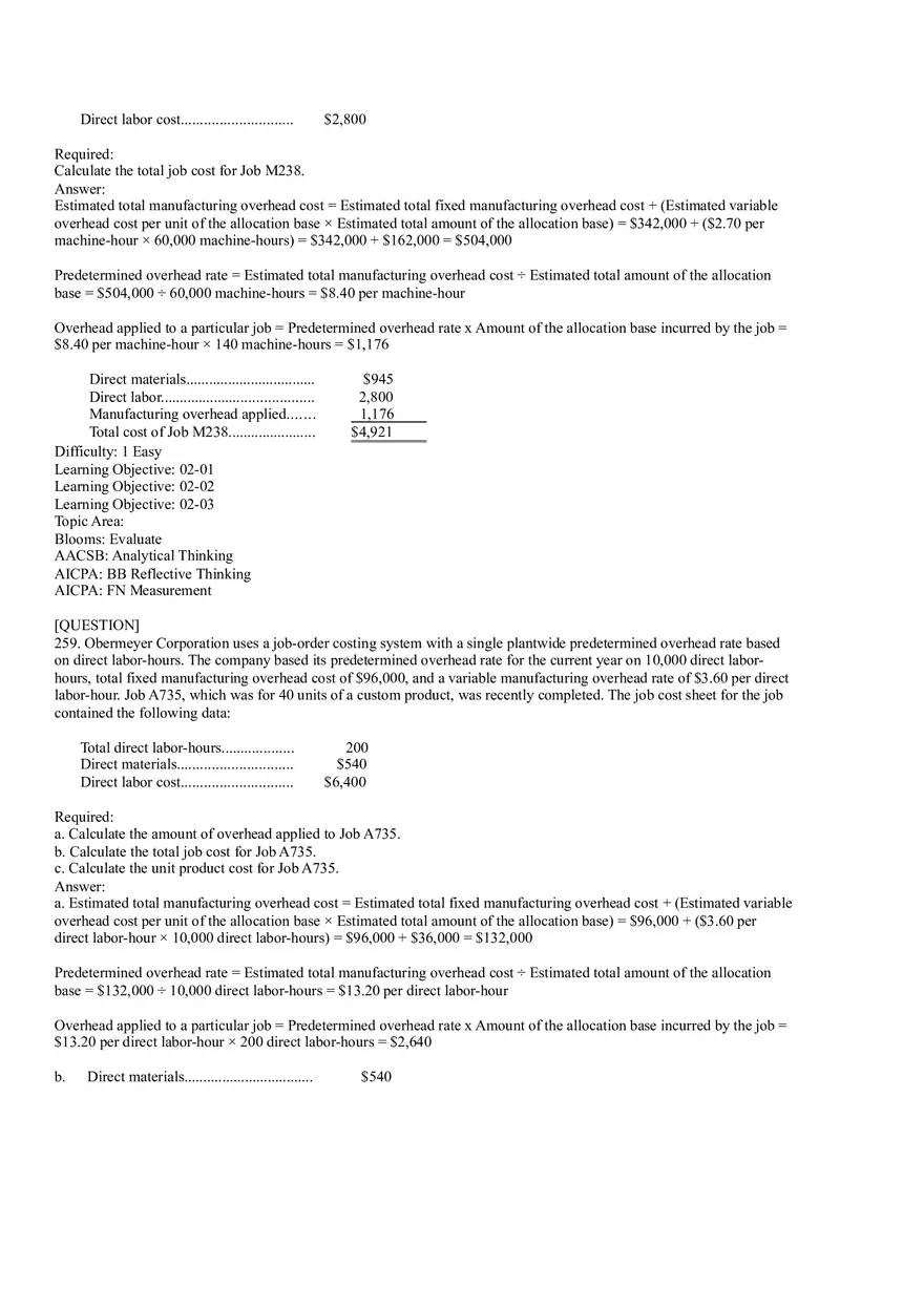 Ch2, Job-Order Costing Calculating Unit Product Costs Part 16 - Page 2
