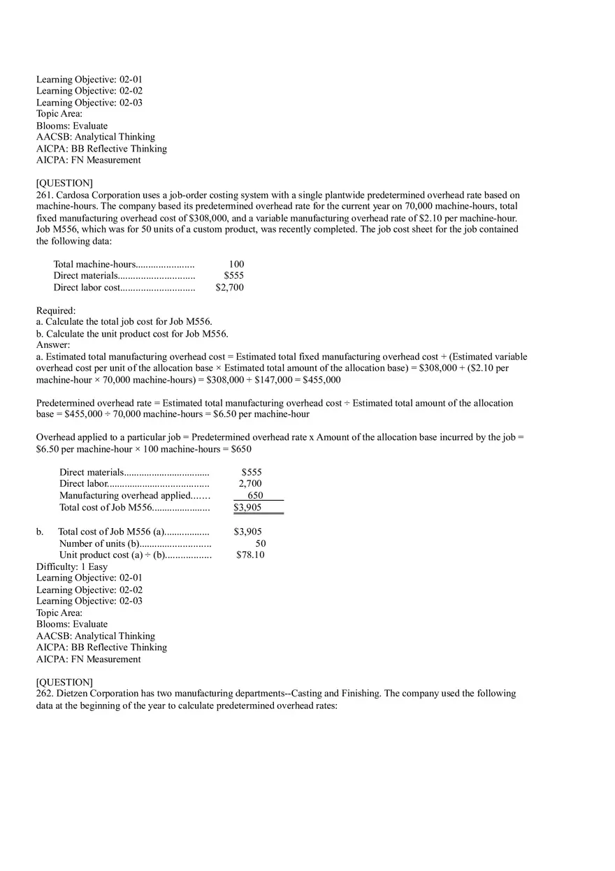 Ch2, Job-Order Costing Calculating Unit Product Costs Part 16 - Page 5