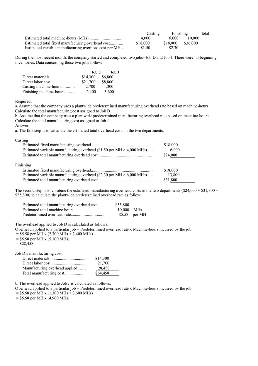 Ch2, Job-Order Costing Calculating Unit Product Costs Part 16 - Page 6