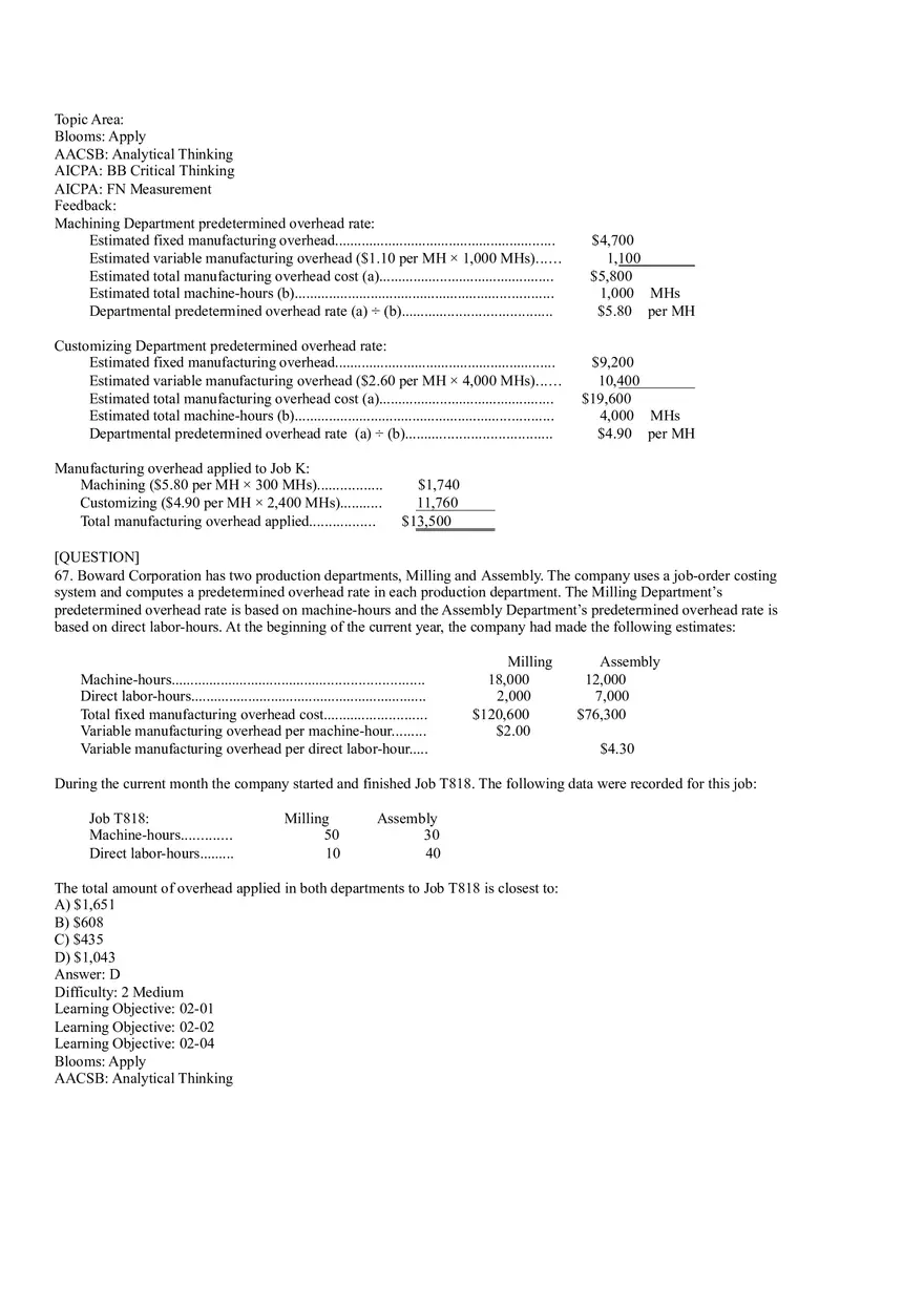 Ch2, Job-Order Costing Calculating Unit Product Costs Part 4 - Page 8