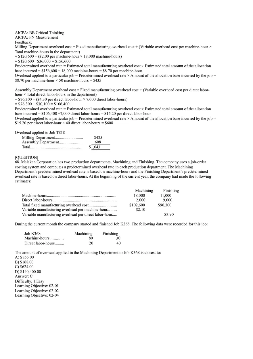 Ch2, Job-Order Costing Calculating Unit Product Costs Part 4 - Page 9