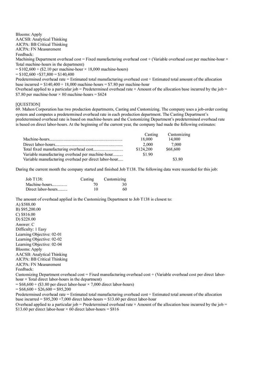 Ch2, Job-Order Costing Calculating Unit Product Costs Part 4 - Page 10