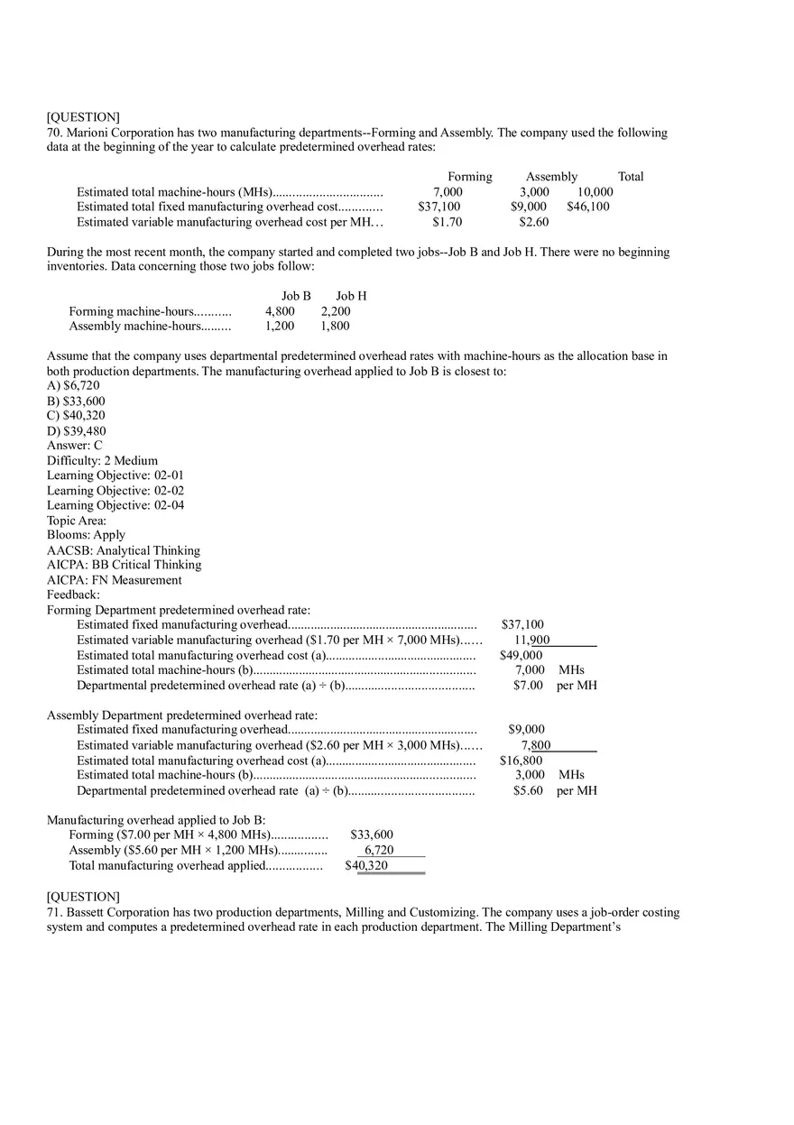 Ch2, Job-Order Costing Calculating Unit Product Costs Part 4 - Page 11