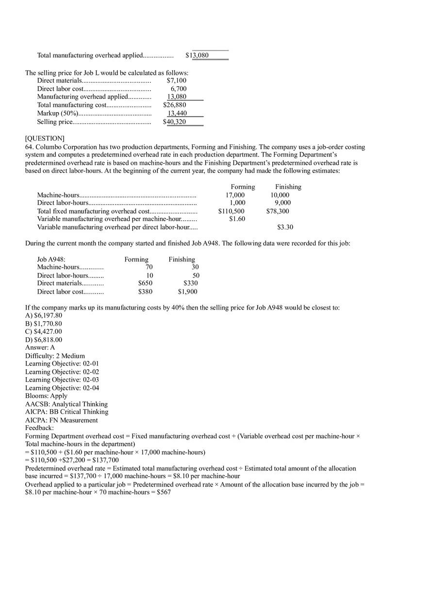 Ch2, Job-Order Costing Calculating Unit Product Costs Part 4 - Page 5